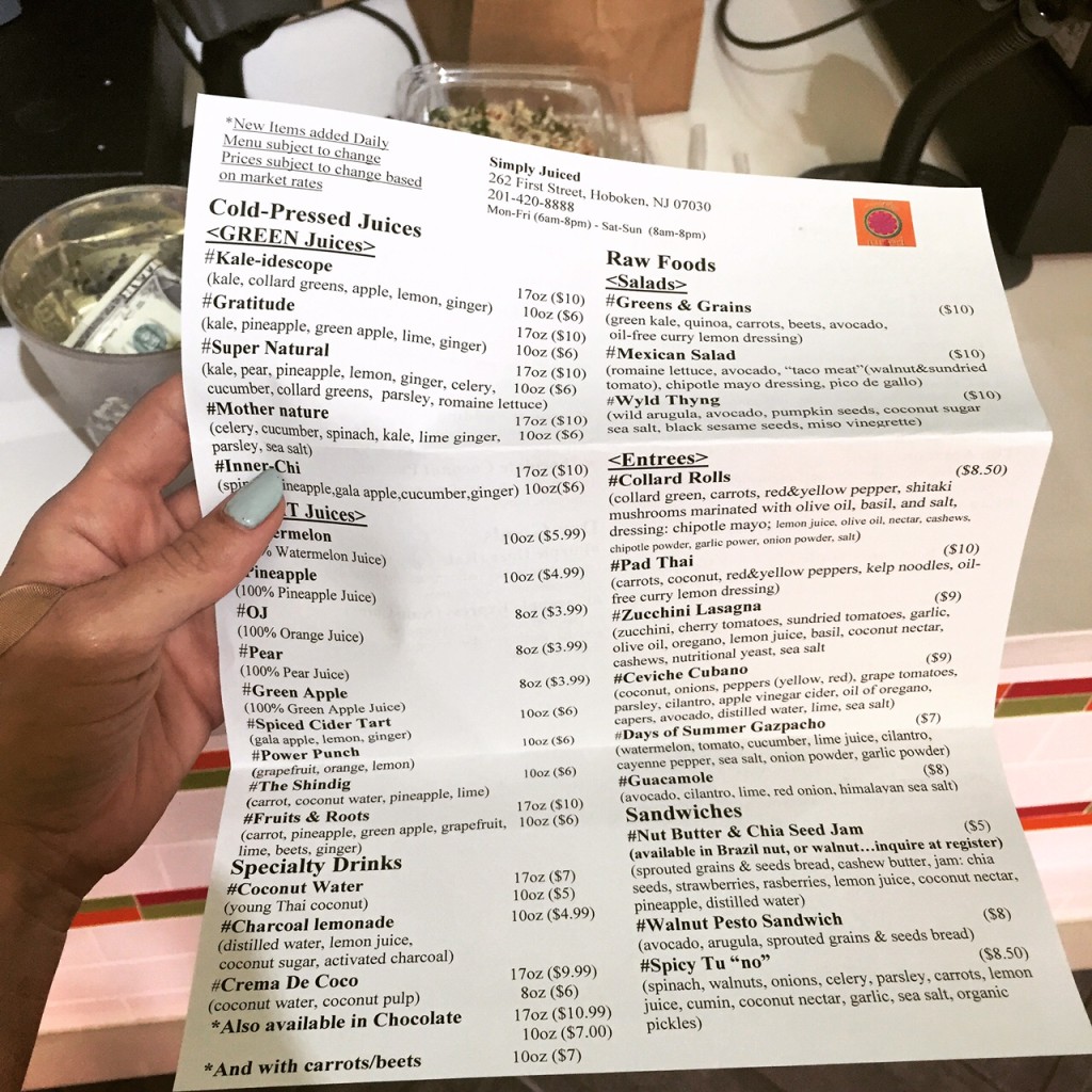 simply juiced juice bar hoboken girl