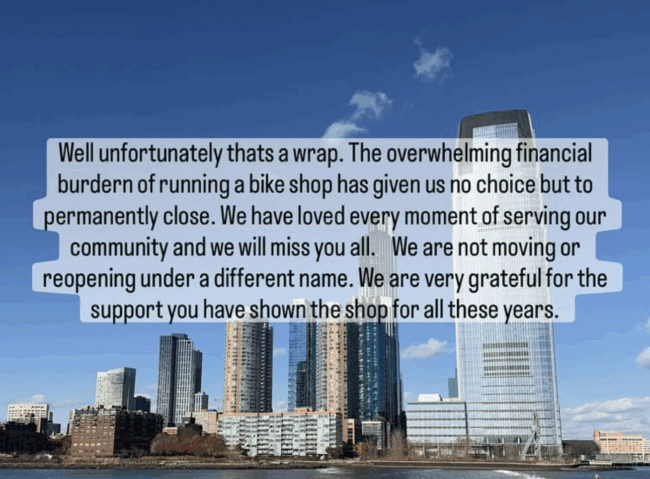 grove street bicycles closing